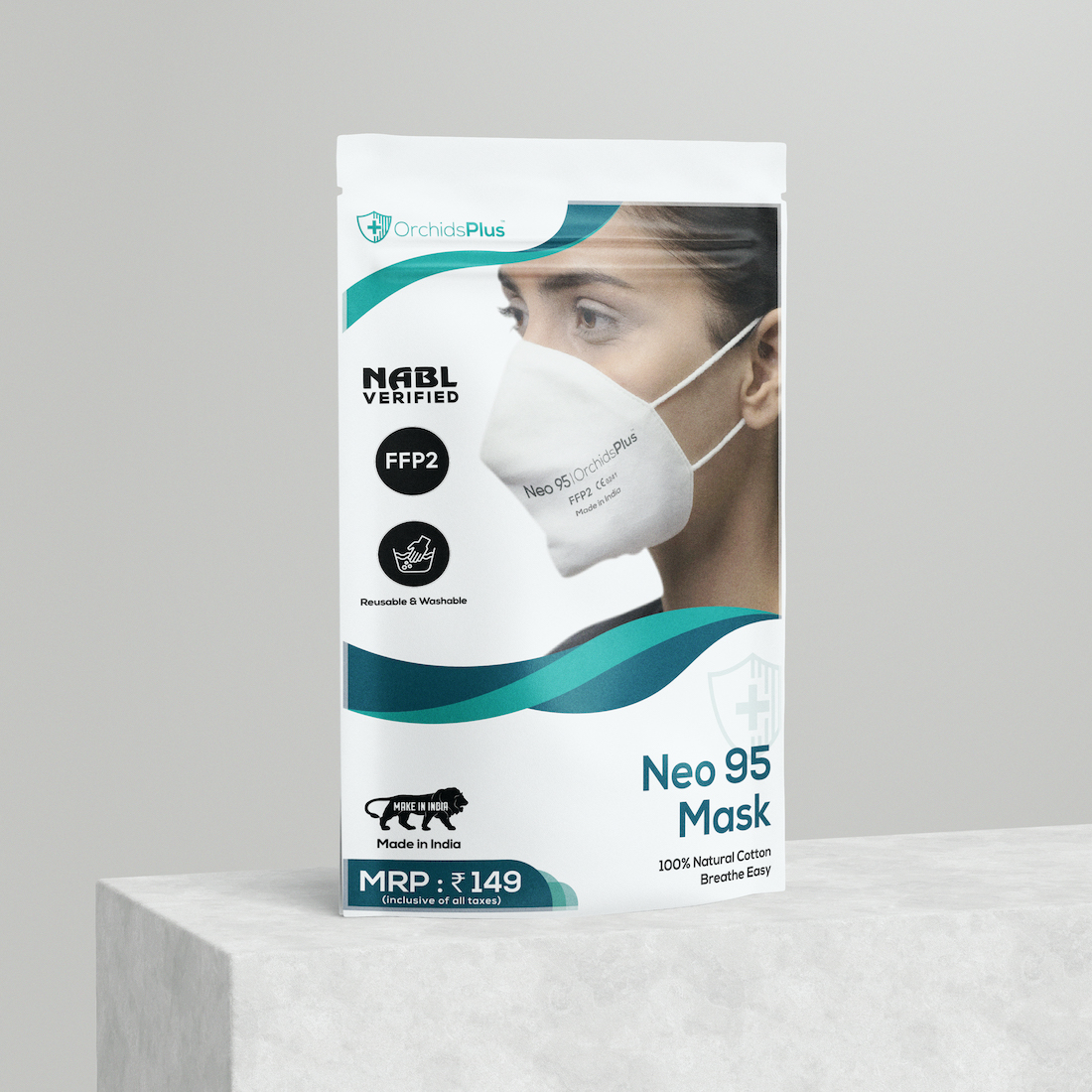Neo 95 Face Mask | 6 Layers (2 Layers 100% Cotton, 4 Layer SMMS Filter) | Reusable | Washable | High Filtration | Pack of 5 - Image 7